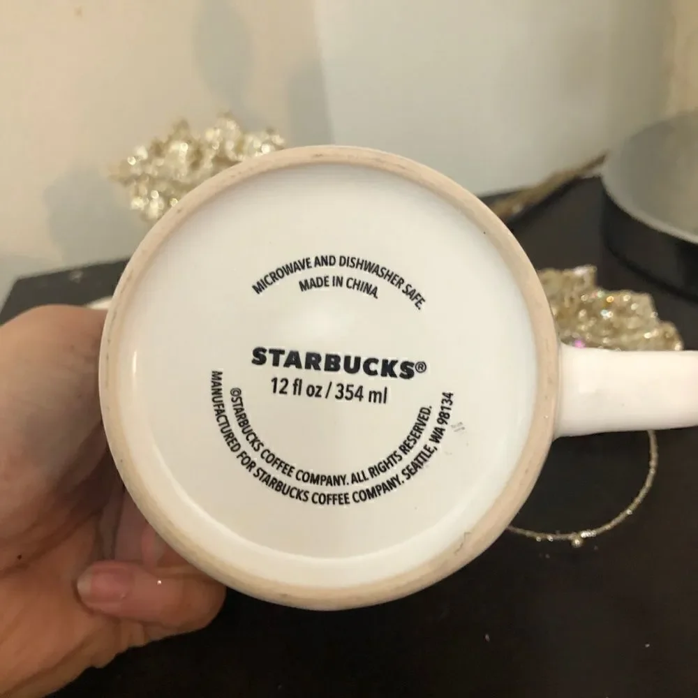 Starbucks Short White Ceramic Coffee Mug